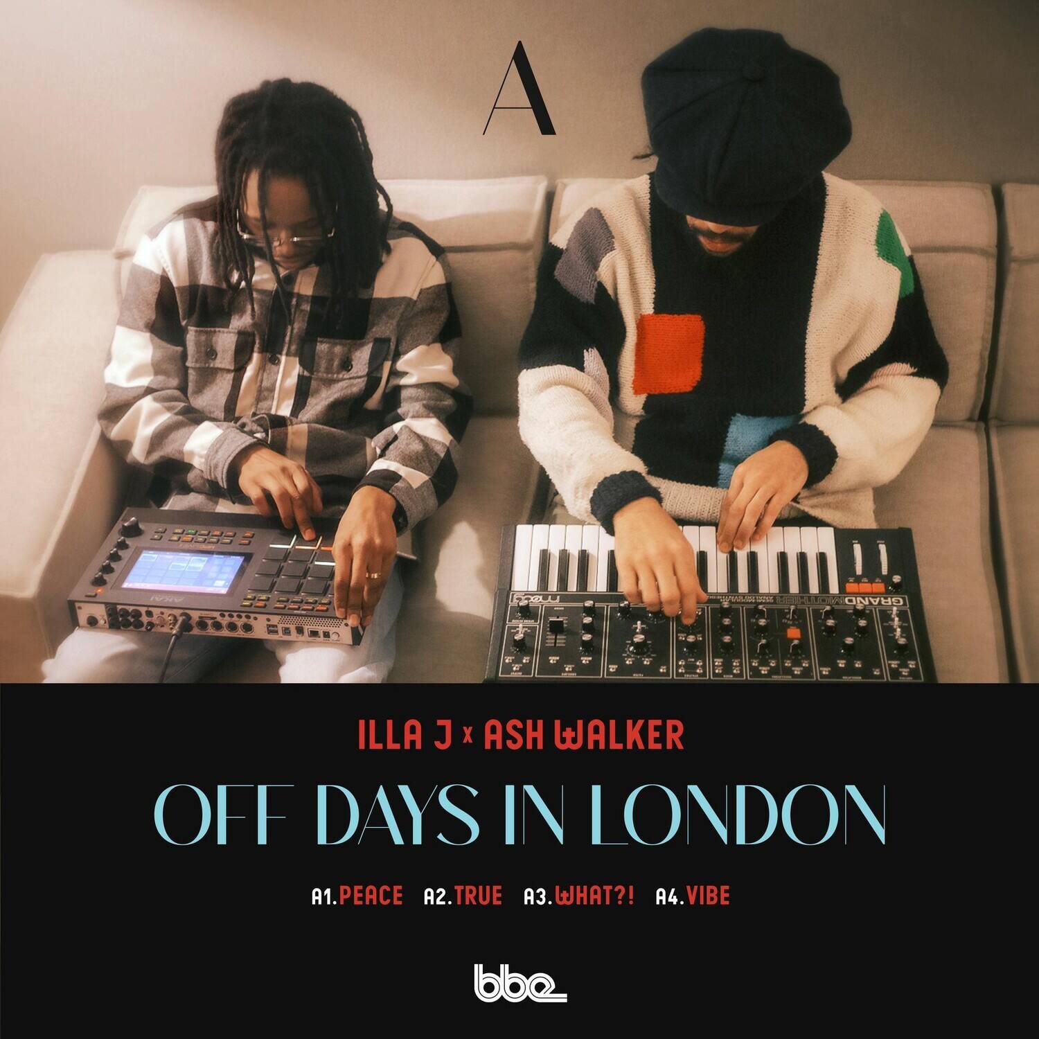 A

ILLA J x ASH WALKER  
OFF DAYS IN LONDON

A1. PEACE  
A2. TRUE  
A3. WHAT?!  
A4. VIBE

bba