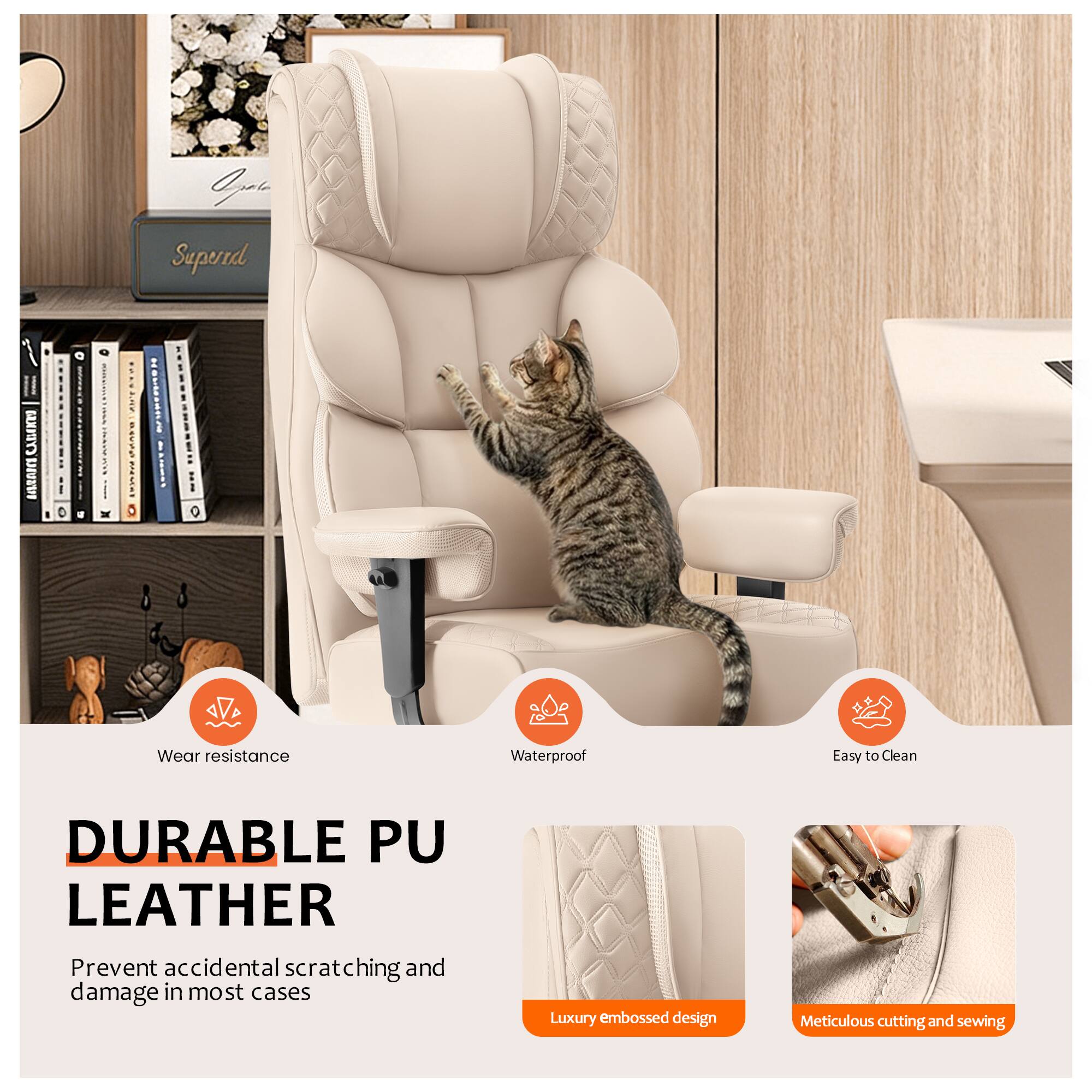 Gai Superrd CABIKN ARDaS C I LIE AVP C Noton

Wear resistance Waterproof Easy to Clean

DURABLE PU LEATHER

Prevent accidental scratching and damage in most cases

Luxury embossed design

Meticulous cutting and sewing