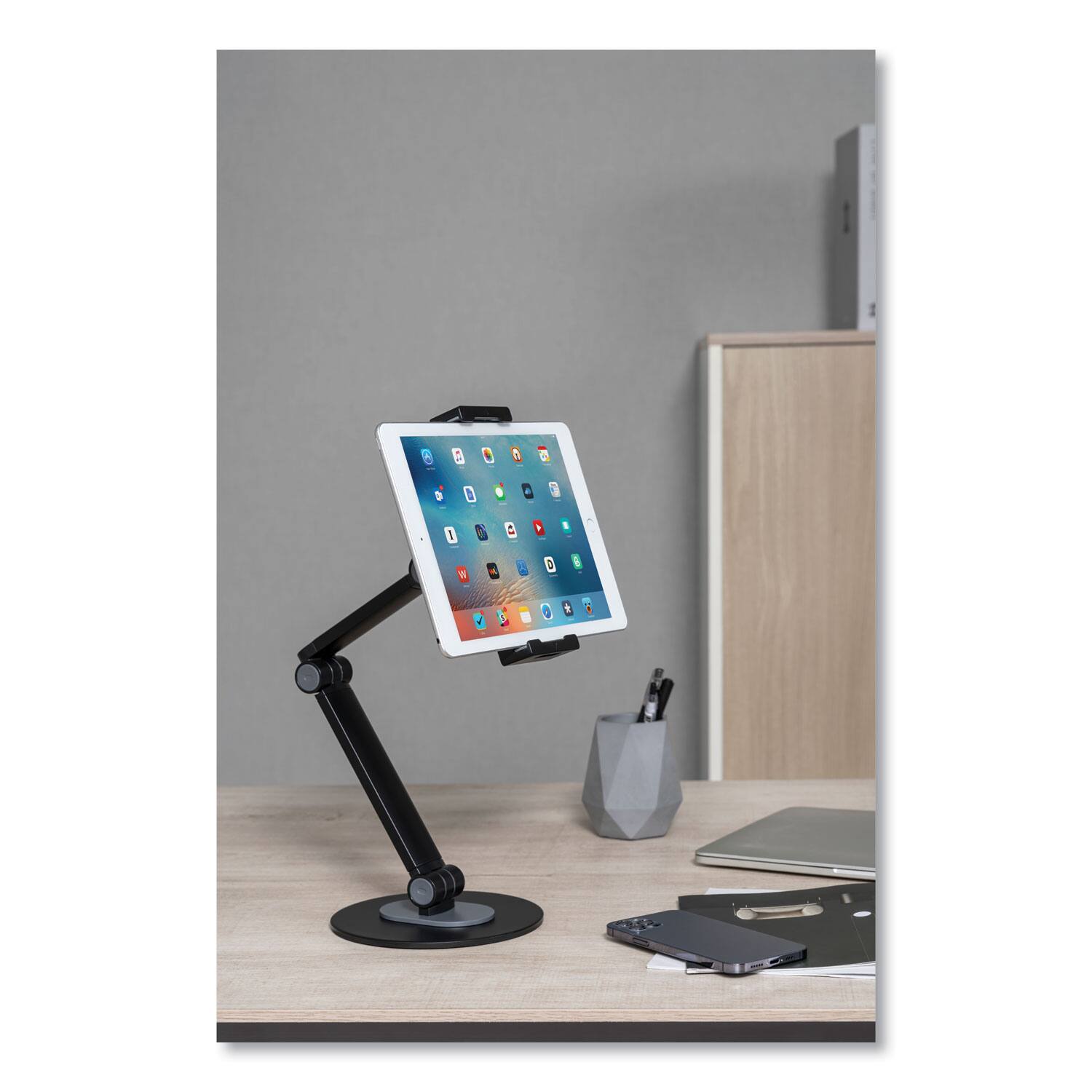 Alt View 4. KanTek - TS820 Desktop Stand Tablet and Phone Stand - Black - Black.
