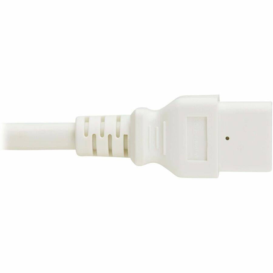 Alt View 5. Tripp Lite - Eaton Tripp Lite Series Power Cord, C20 to C21 - Heavy-Duty, 20A, 250V, 12 AWG, 4 ft. (1.2 m), White - For Network - White.