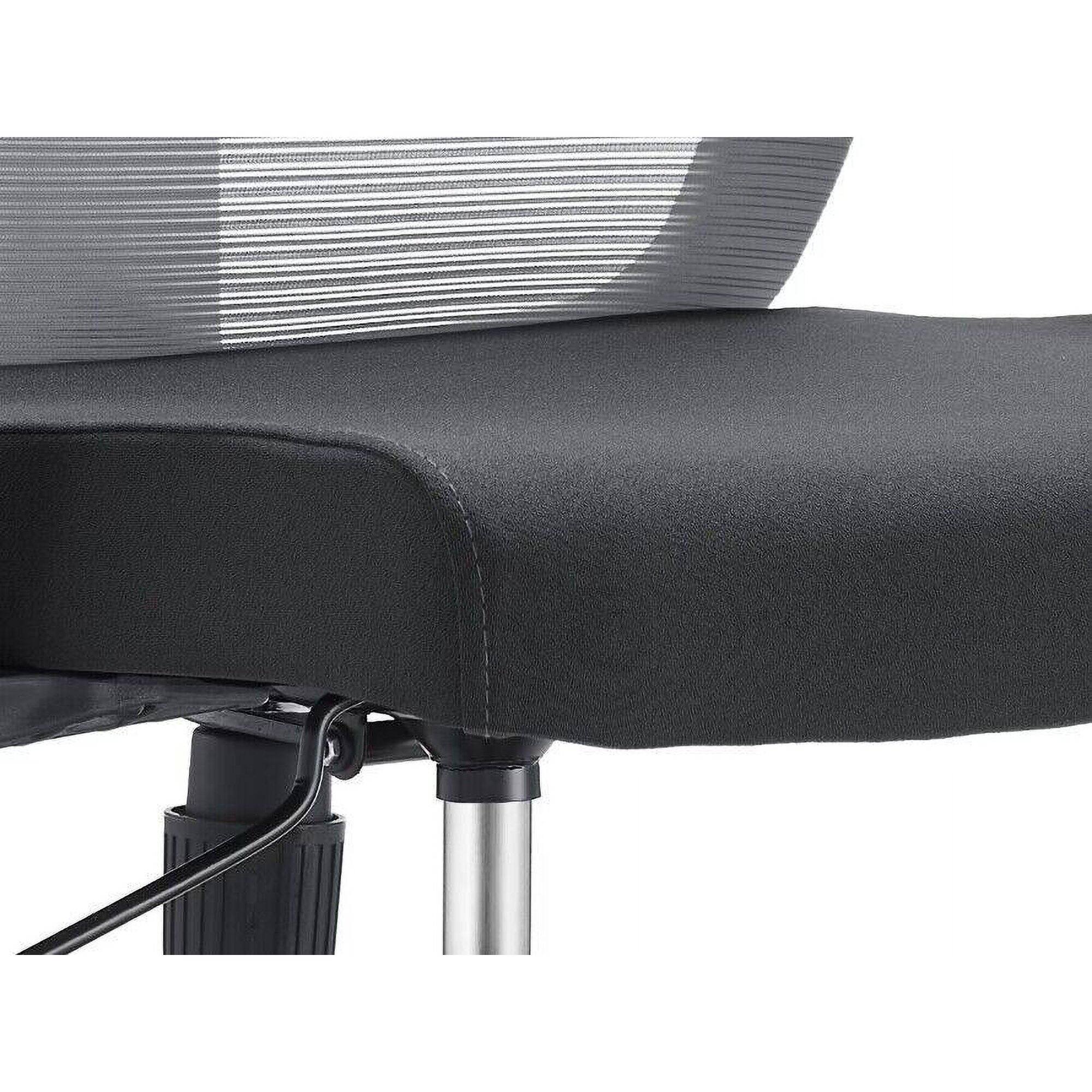 Alt View 5. LeisureMod - Glen Office Chair Upholstered Cotton Mid-Back Mesh Computer Chair with Adjustable Height, Swivel and Tilt - Light Grey.