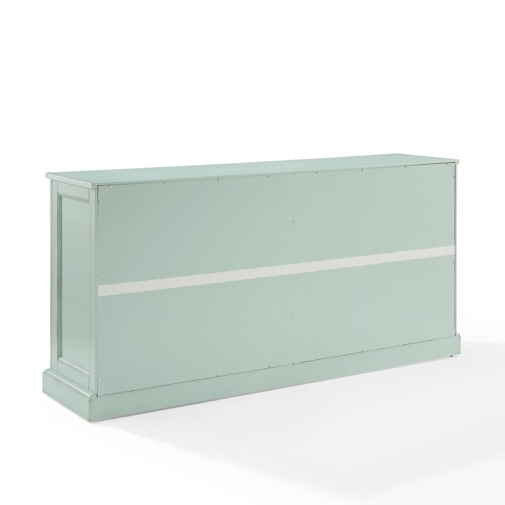 Alt View 1. Crosley Furniture - Holbrook Glass Door Sideboard - Distressed Seafoam Blue.
