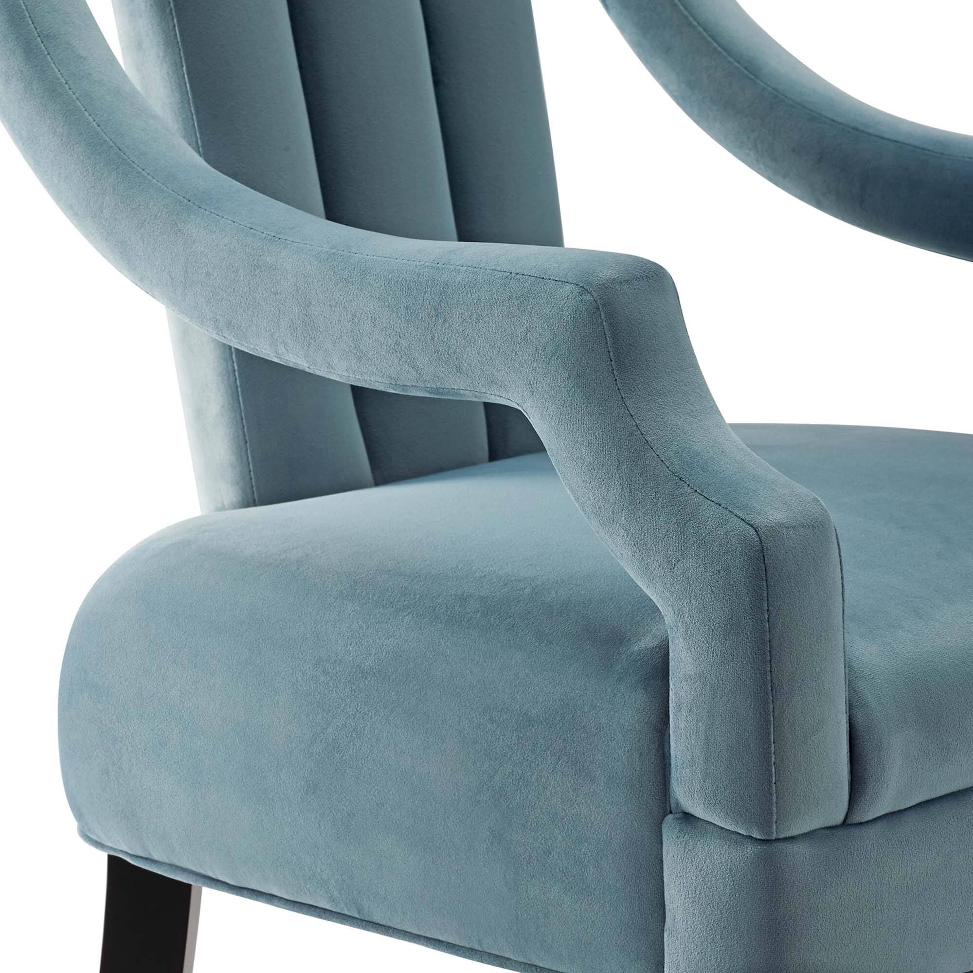 Alt View 3. Modway - Harken Performance Velvet Accent Chair Set of 2 by Modway - Light Blue.