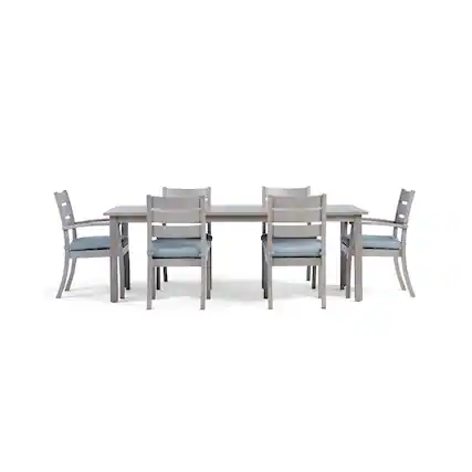 Front. Yardbird® - Eden 7 Piece Rectangular Dining Set - Mist.