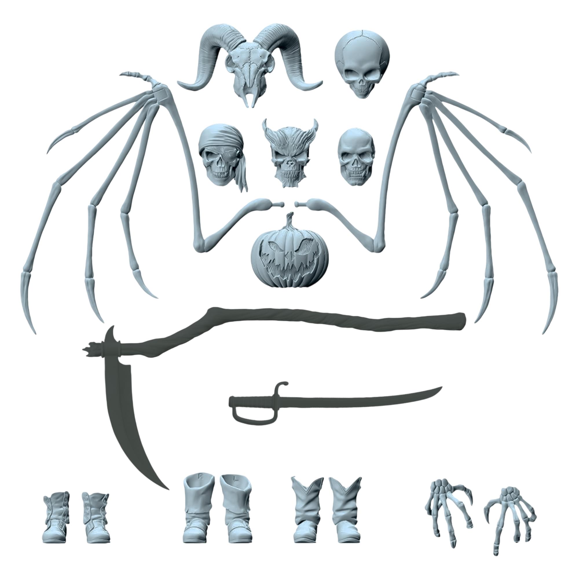 Alt View 1. Boss Fight Studio - Vitruvian H.A.C.K.S. Character Builder Skeleton Kit (Menacing Mist) BBTS Exclusive - Blue.