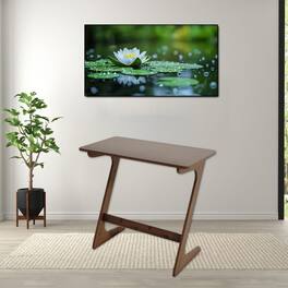 Hivvago - Modern Bamboo Z-Frame Sofa Table with Spacious Top and Sleek Compact Design - Brown