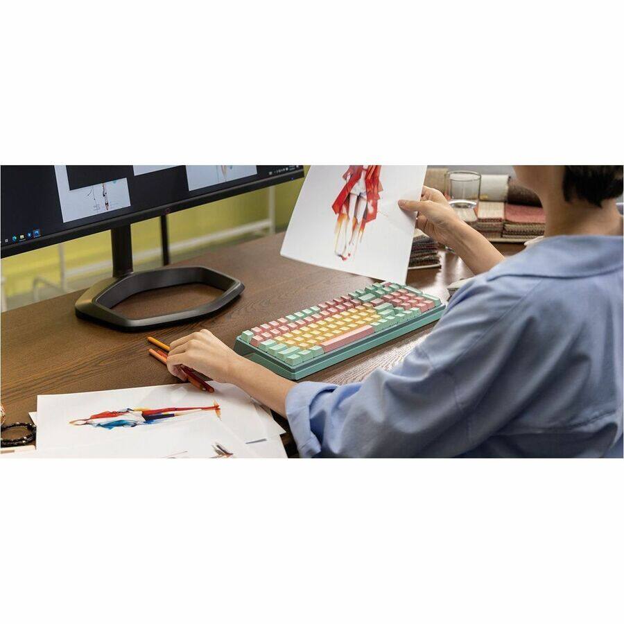 Alt View 2. Cooler Master - Cooler Master MK770 Gaming KeyBoard - Wired/Wireless Connectivity - Bluetooth/RF - 5.1 - 2.40 GHz - USB Type C Interface - Macaron.