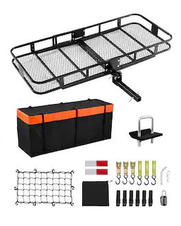 VEVOR - 70" x 30" x 6", Hitch Cargo Carrier, 500 lbs Capacity Hitch Cargo Carrier with Ratchet Straps & Cargo Bag - Black
