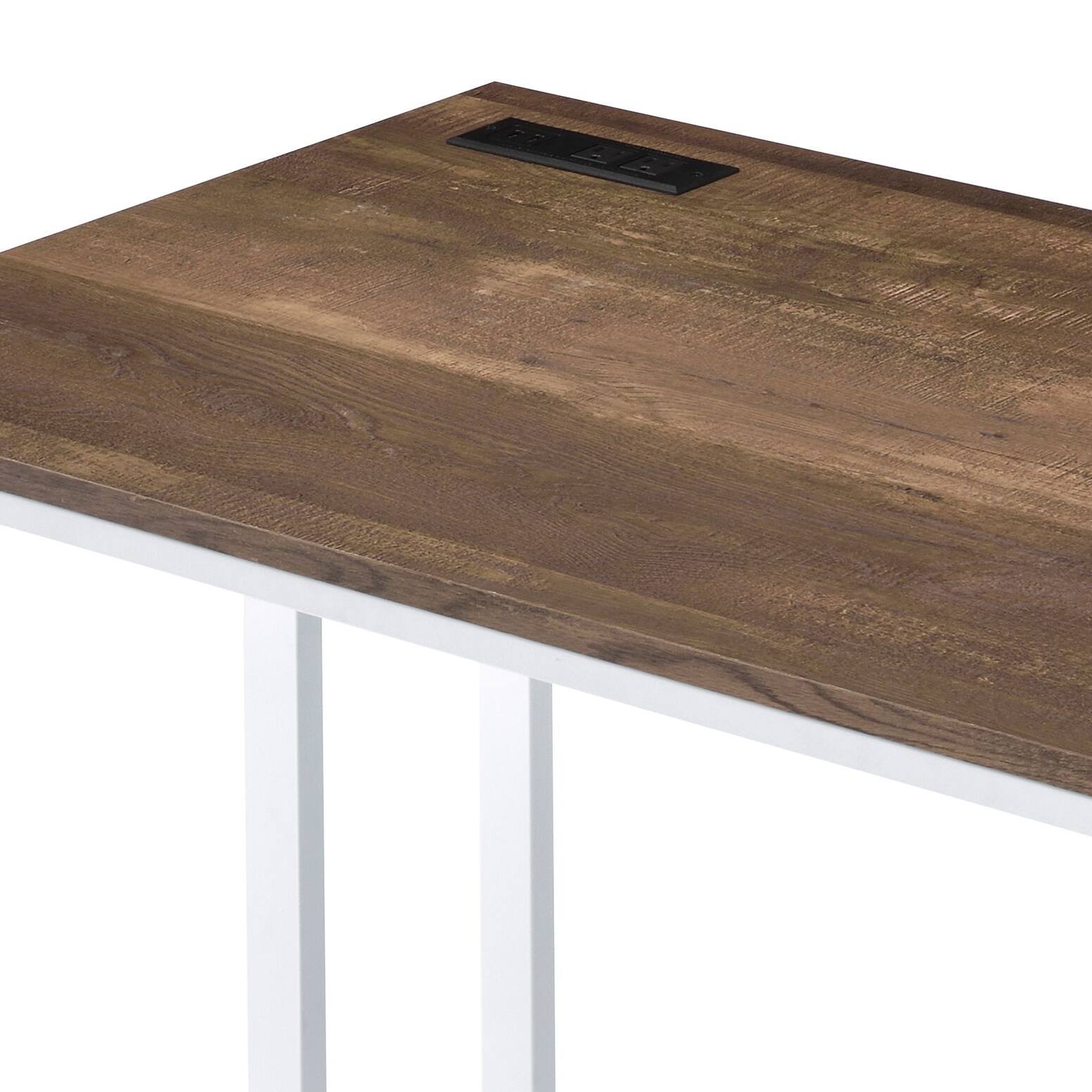 Angle. APRILSOUL - Tyrese Walnut White Finish Writing Desk - White.