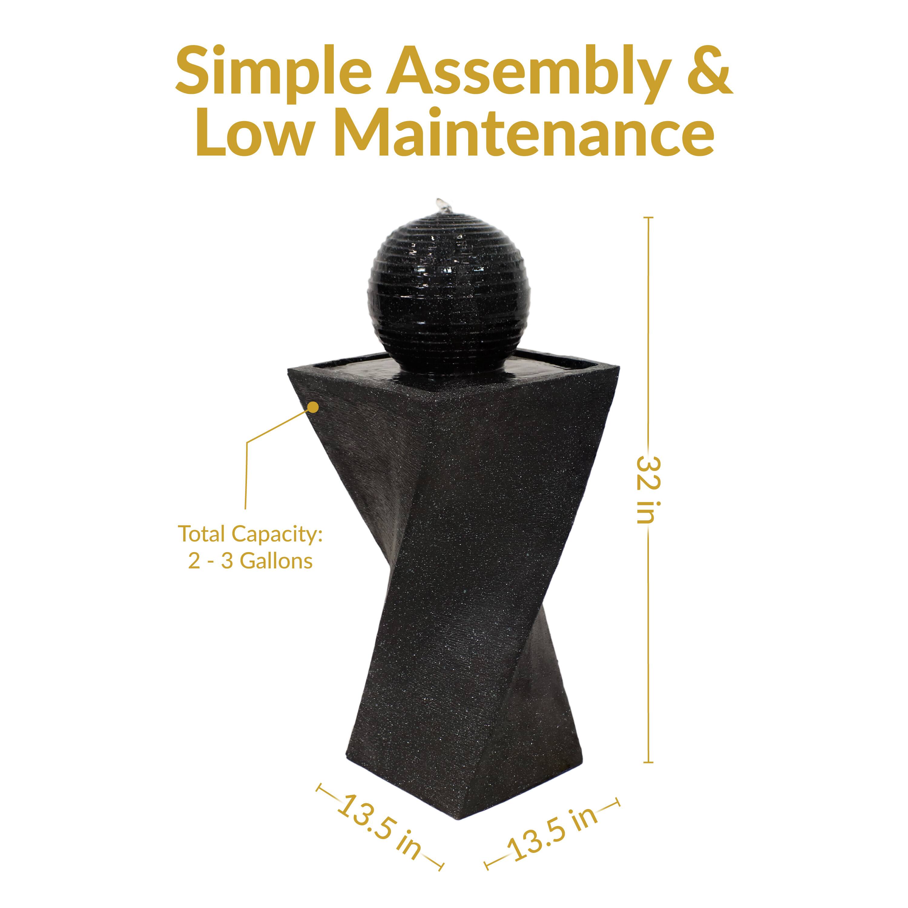 Simple Assembly & Low Maintenance  
Total Capacity: 2 - 3 Gallons  
32 in  
13.5 in  
13.5 in