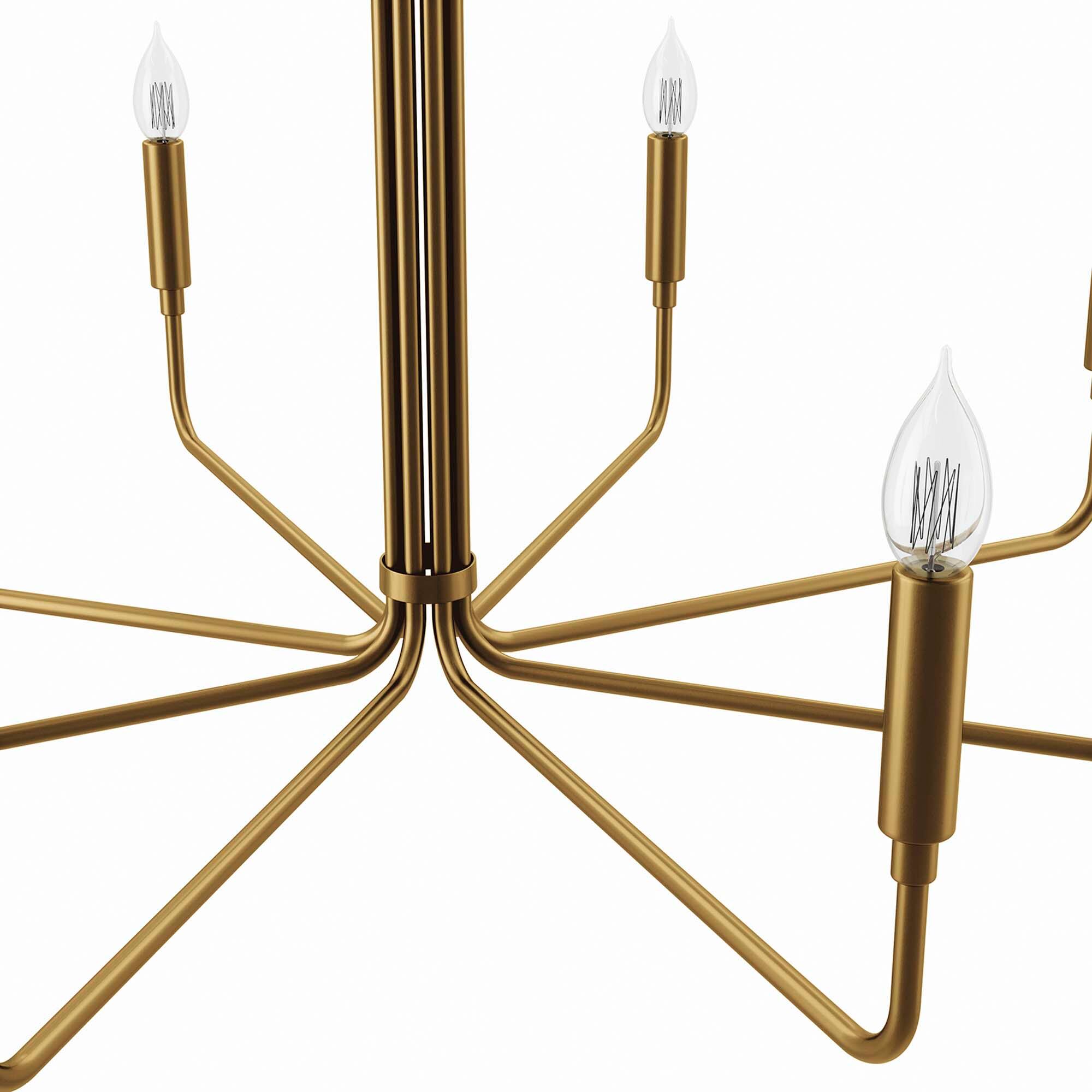 Alt View 4. Modway - Rekindle 8-Light Chandelier by Modway - Satin Brass.