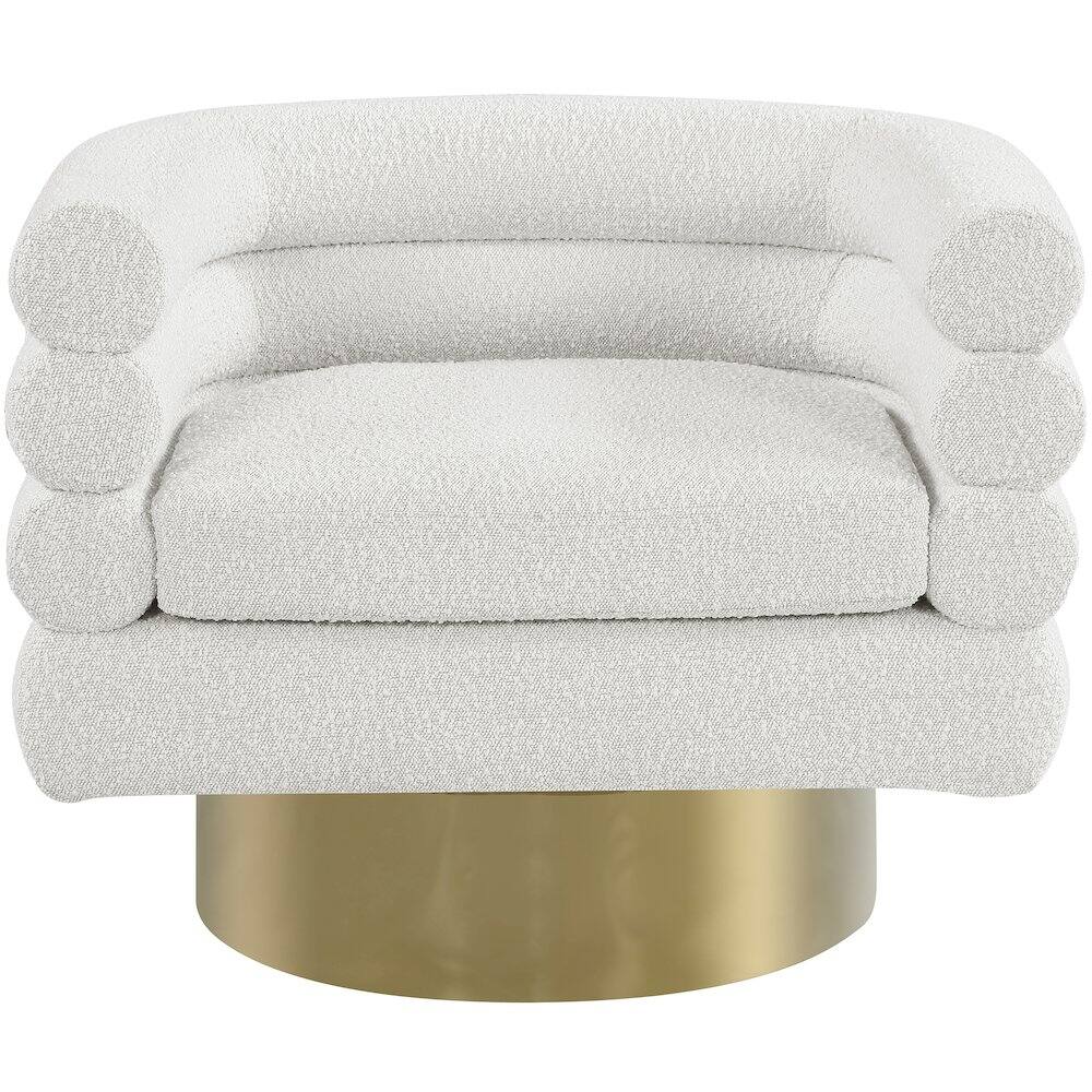Alt View 2. Meridian Furniture - Tessa Cream Boucle Fabric Accent Chair - Beige.