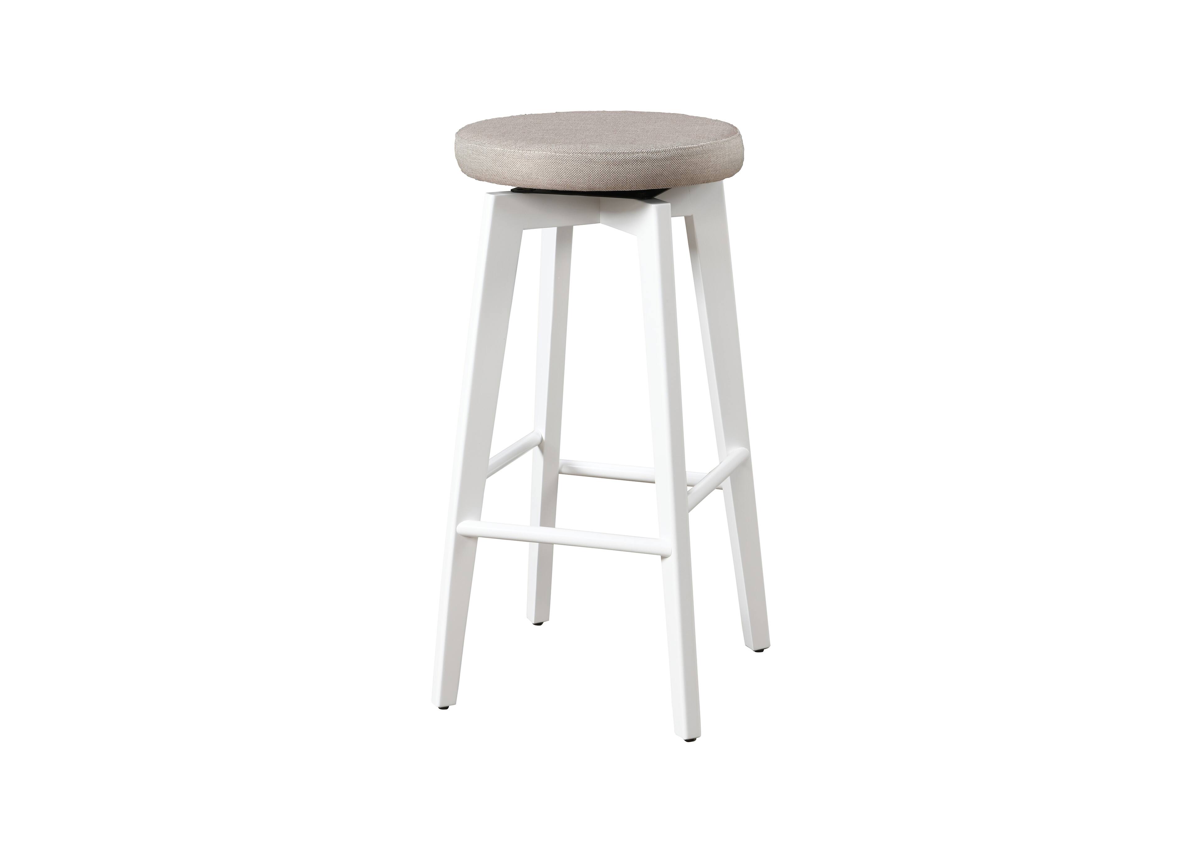 Alt View 2. LuXeo - Serena 29" Barstool White Legs with Beige Fabric Upholstered Seat (Set of 2) - White/Beige.