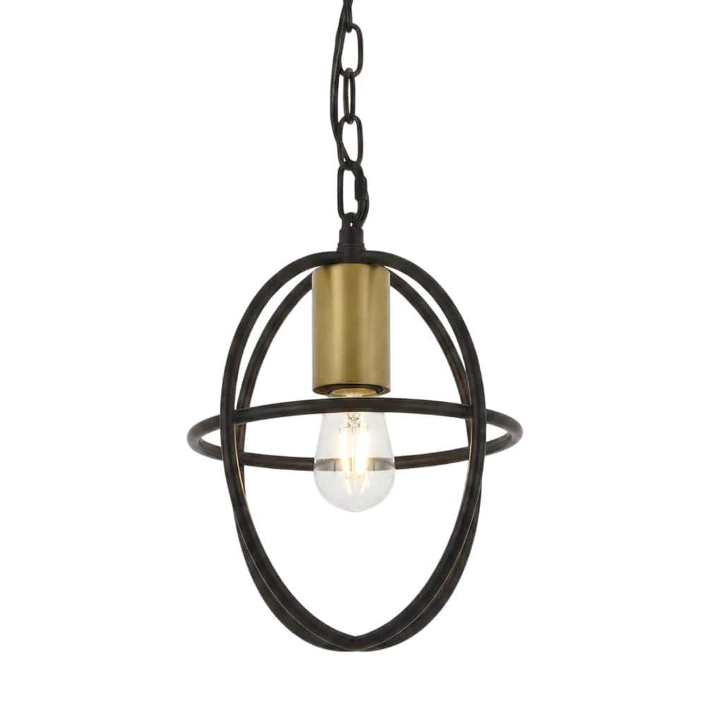 Living District - Octavia 1 Light Pendant - Brass And Dark Brown price history on PriceWatchPro