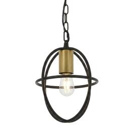 Living District - Octavia 1 Light Pendant - Brass And Dark Brown
