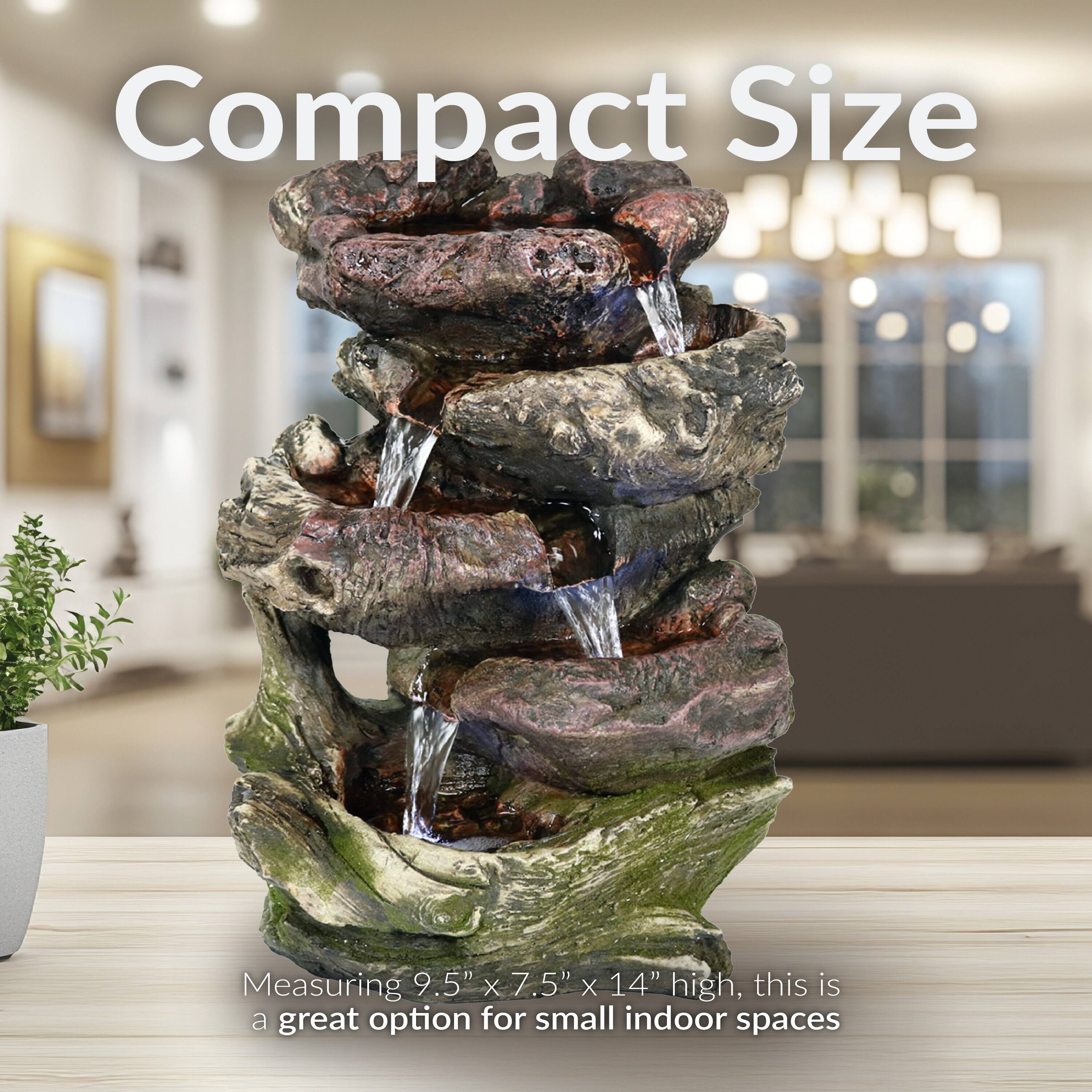 Compact Size

Measuring 9.5" x 7.5" x 14" high, this is a great option for small indoor spaces