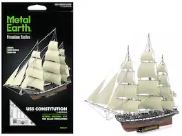 Model Kit USS Constitution Warship (Challenging Difficulty) Steel Model Kit by Metal Earth