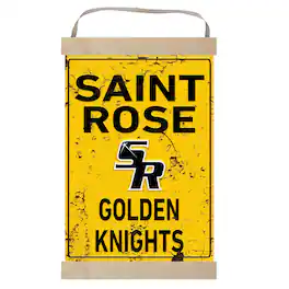 Jardine - Saint Rose Golden Knights 12" x 20" Faux Rust Banner Sign - Black