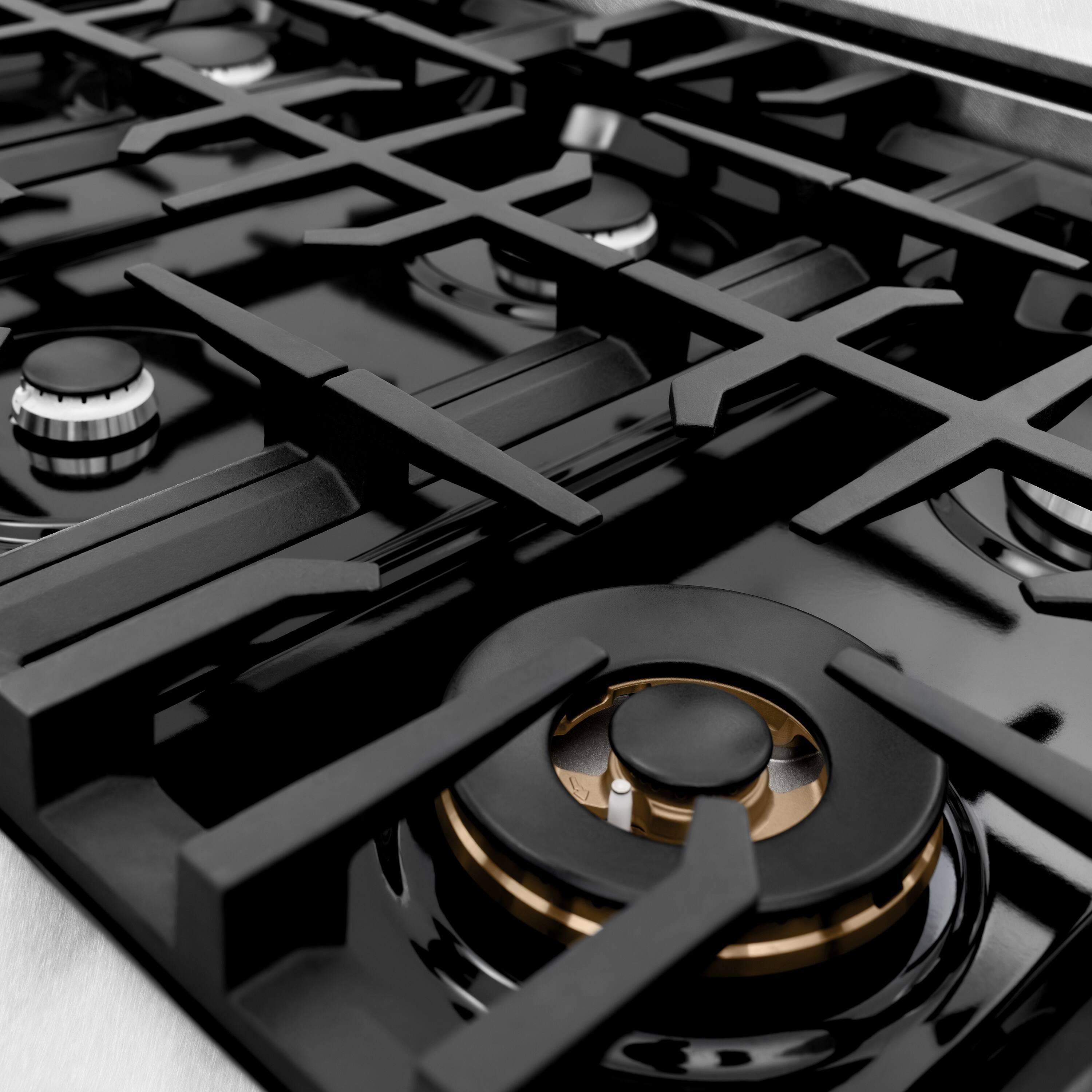 Alt View 9. ZLINE - ZLINE 36 in. Classic Gas Rangetop with 6 Burners and Porcelain Cooktop in Satin Stainless Steel - Stainless Steel.