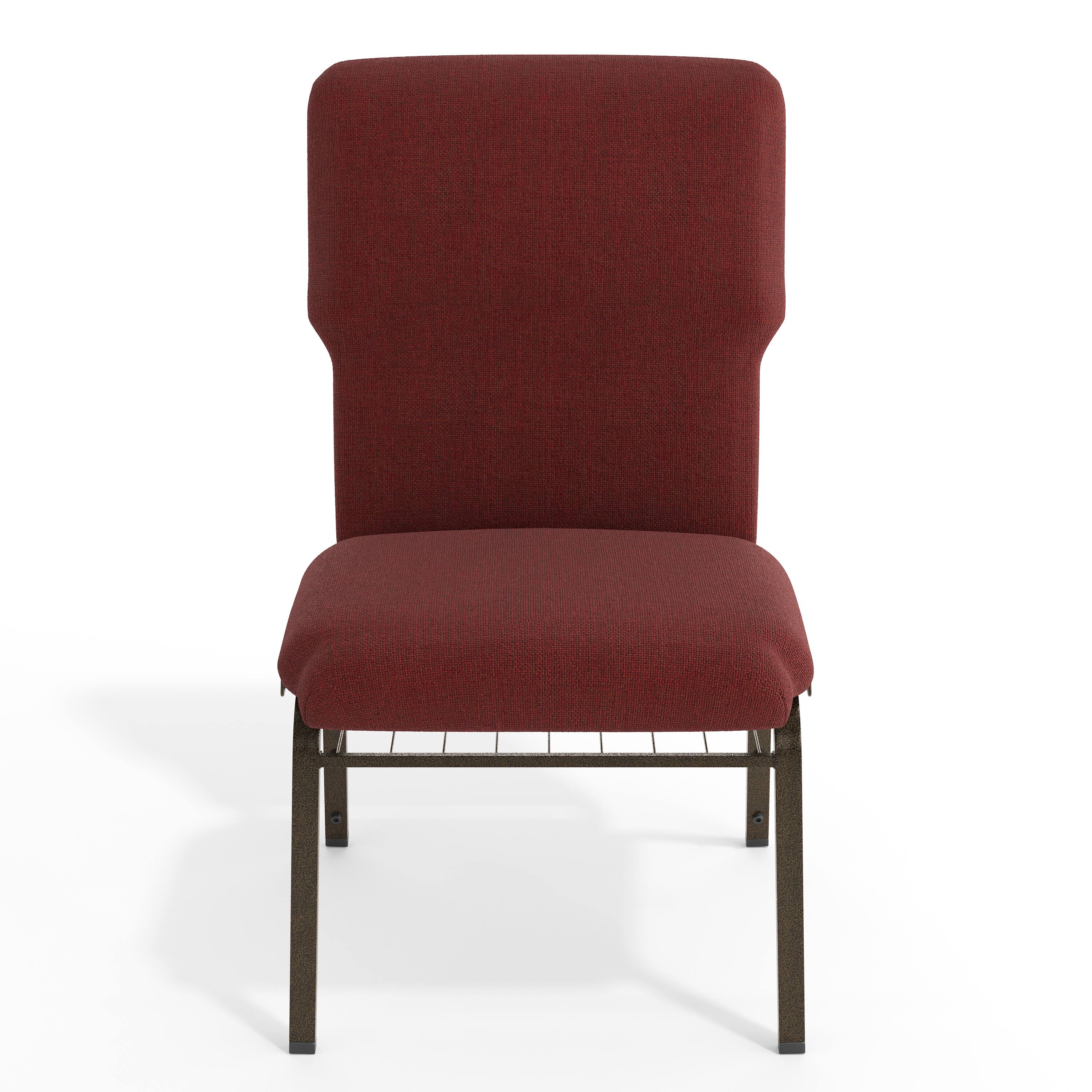 Alt View 9. Emma + Oliver - Discount Church Chair - 21 in. Wide - Maroon Fabric/Gold Vein Frame.
