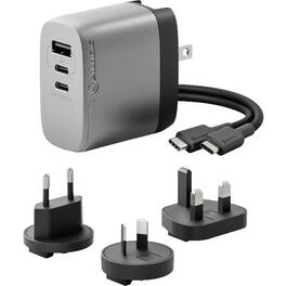 Alogic - 3X67 Rapid Power 67W Multi-Country GaN Charger - 120 V AC, 230 V AC Input - 5 V DC, 9 V DC, 12 V DC, 15 V DC, 20 - Space Gray