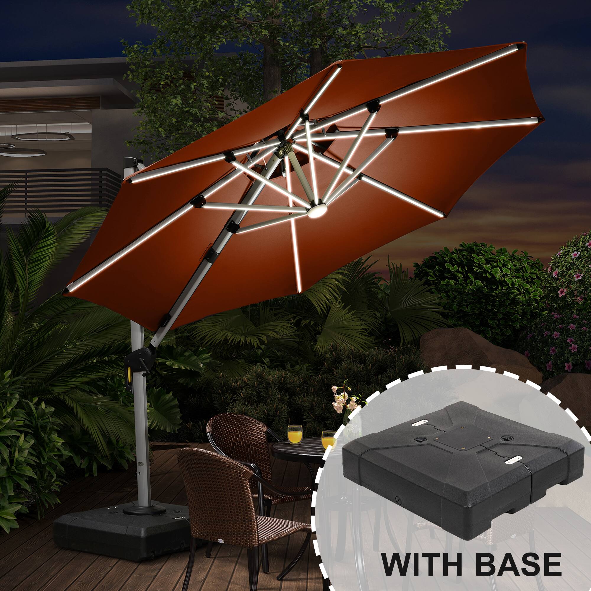 10' patio umbrella replacement canopy MASTERCANOPY Patio Umbrella 10FT Replacement Canopy for 8 Ribs-Khaki main image 0