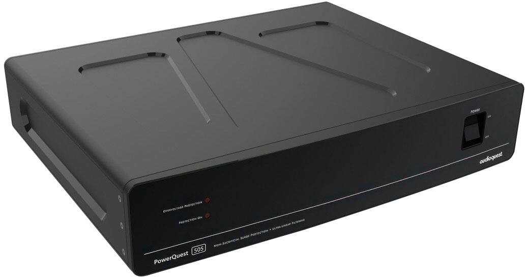 AudioQuest - PowerQuest 505 12-Outlet/Unlimited Joules Non-Sacrificial Surge Protector & Power Conditioner with PQ-715 Power Cable - Black