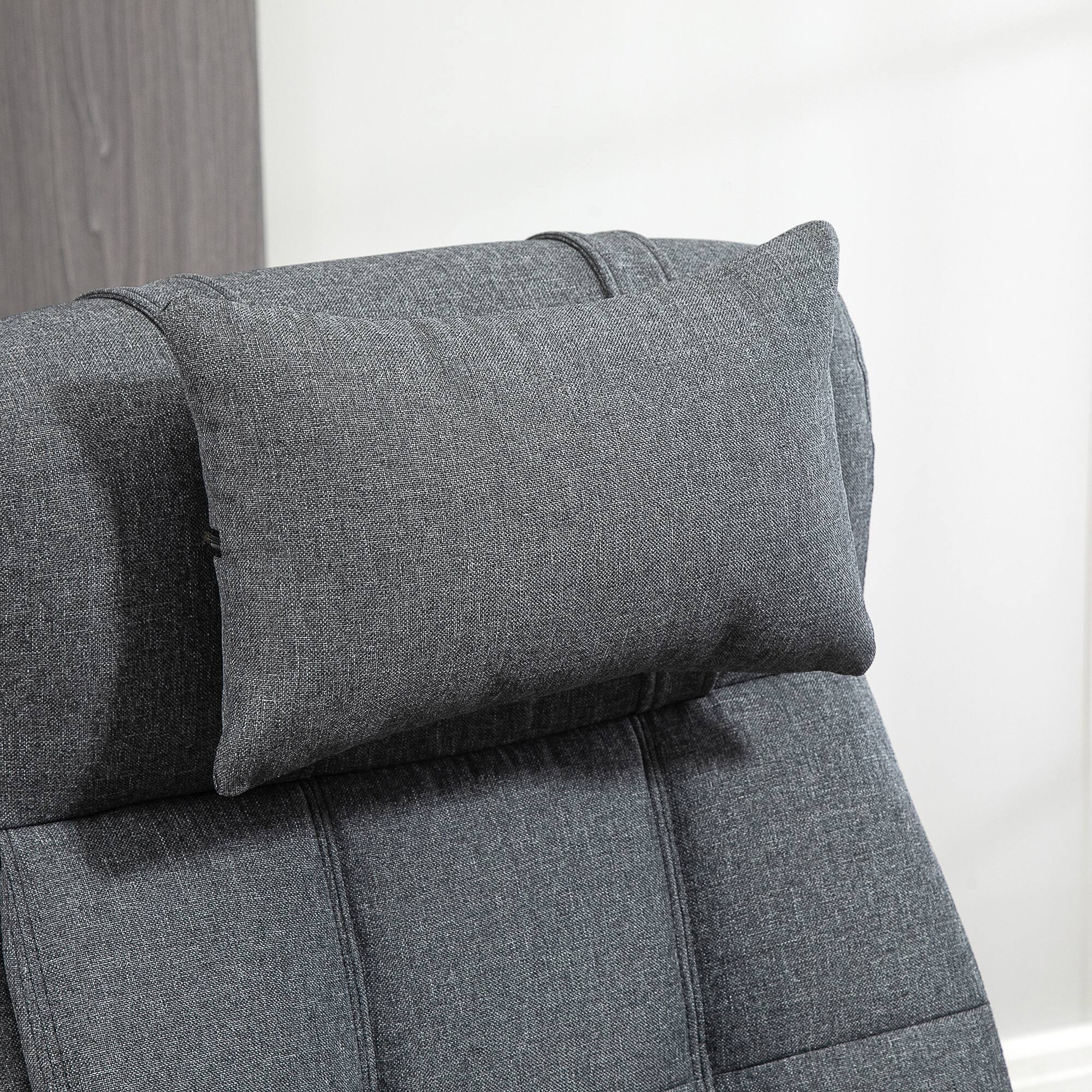 Alt View 8. Vinsetto - Executive Linen-Feel Fabric Office Chair High Back Swivel Task Chair with Adjustable Height UpholsteredFootrest - Dark Grey.