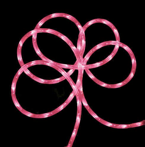 Northlight - LED Commercial Grade Outdoor Christmas Spool Rope Lights - Pink - 150' Wire - Clear
