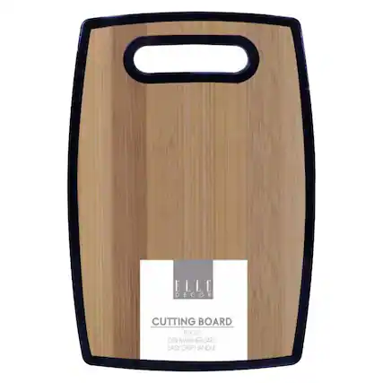 ELLE DECOR CUTTING BOARD 8"X12" DISHWASHER SAFE EASY GRIP HANDLE