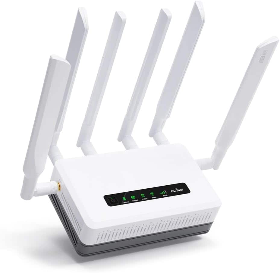 GL.iNet - GL-XE3000 Puli AX 5G Router with Dual SIM and 6400mAh Battery - White