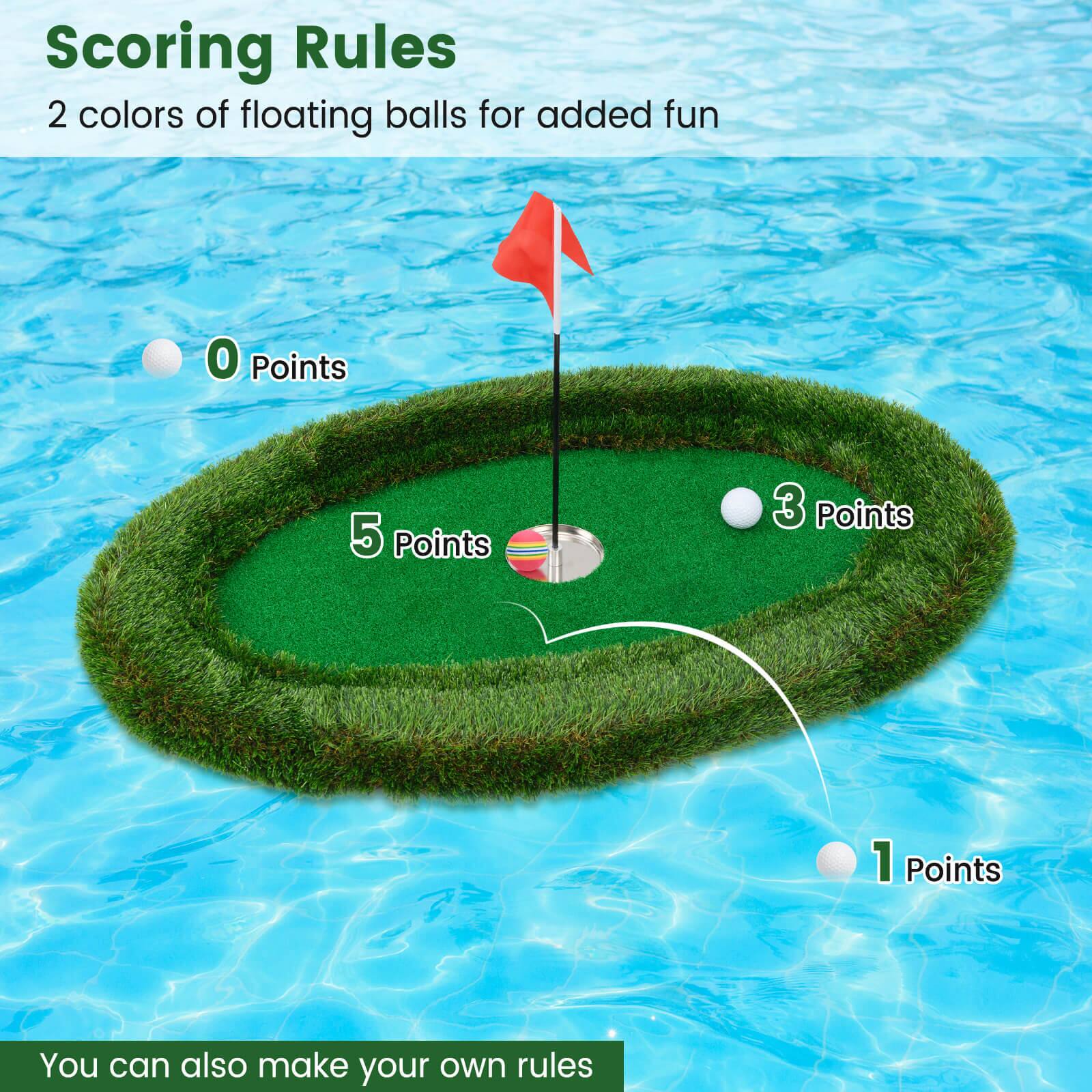 Scoring Rules

2 colors of floating balls for added fun

- 0 Points
- 1 Points
- 3 Points
- 5 Points

You can also make your own rules