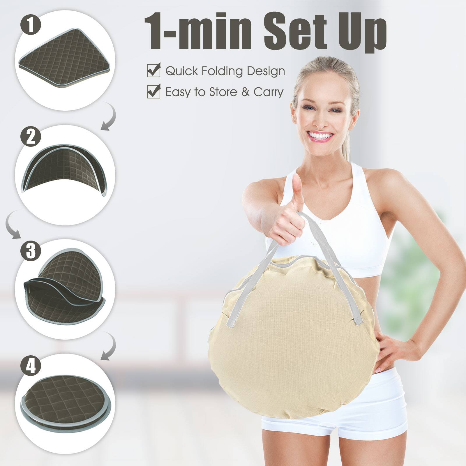 1-min Set Up Quick Folding Design Easy to Store & Carry