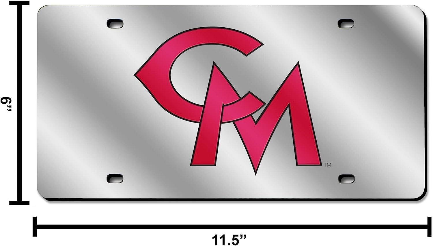 Alt View 3. Rico Industries - Central Missouri Mules Mirrored Laser Cut License Plate Laser Tag - Multi.