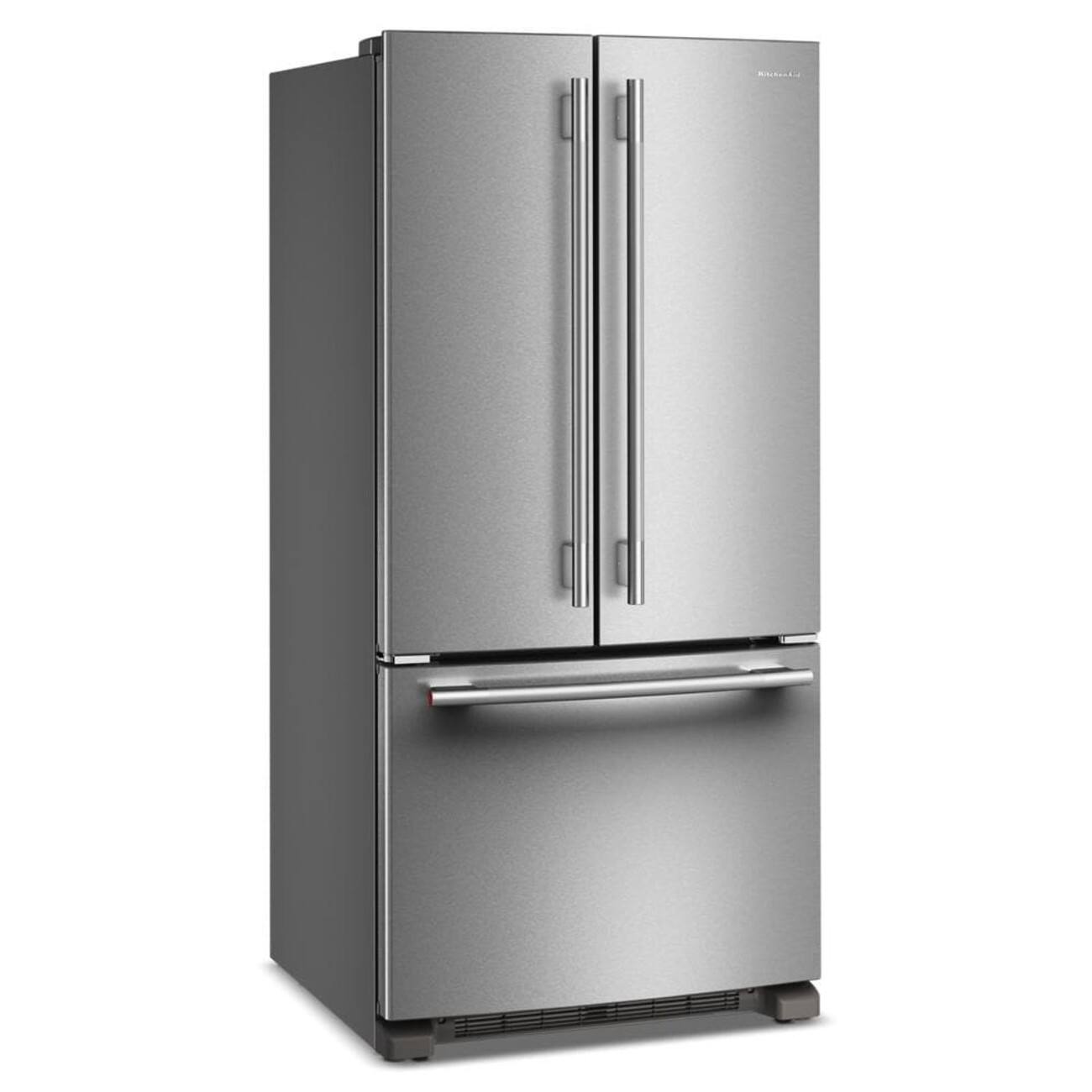 Angle. KitchenAid - KitchenAid - 22 Cu. Ft. 33-Inch Standard-Depth French Door Refrigerator with Internal Water Dispenser - PrintShield Stainless.