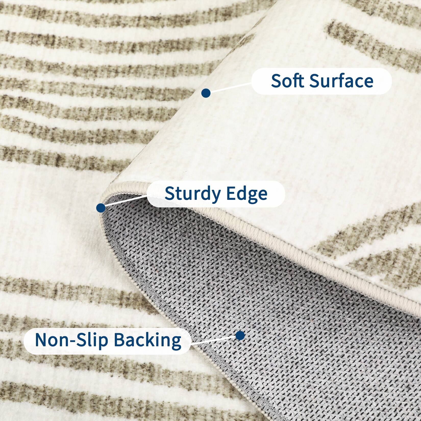 Soft Surface  
Sturdy Edge  
Non-Slip Backing