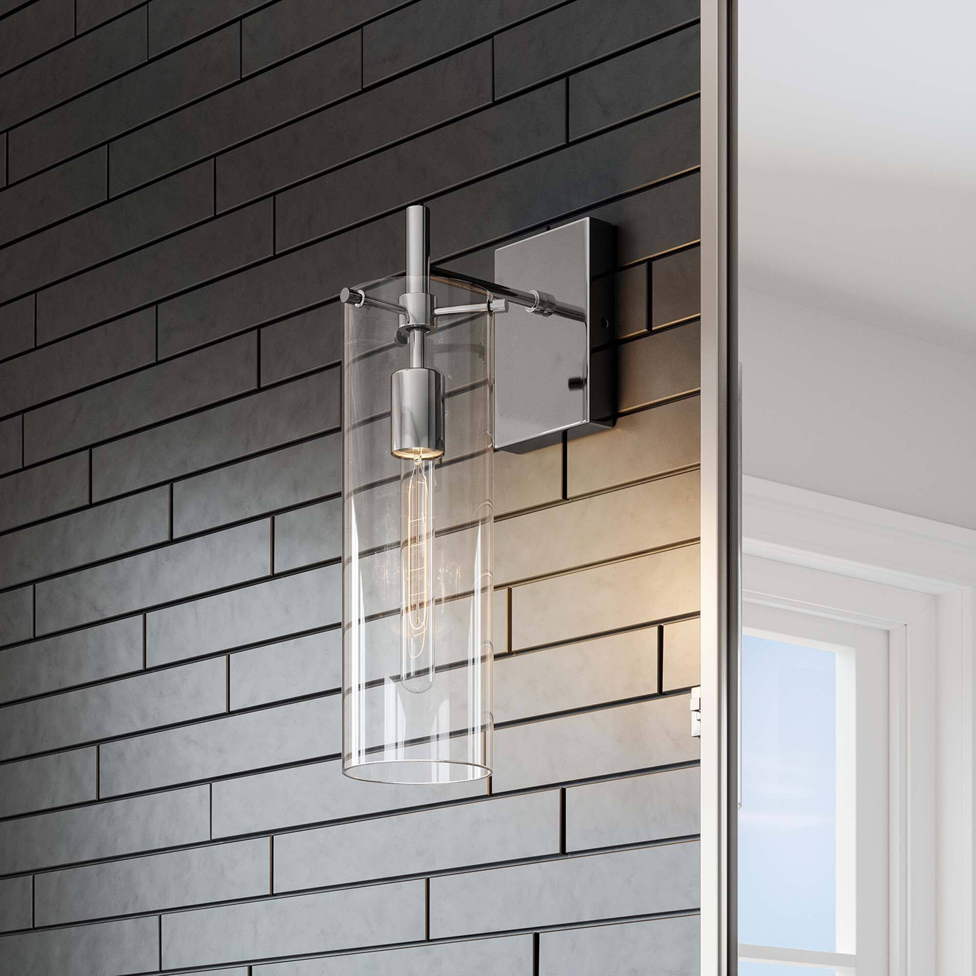 Alt View 1. Modway - Skylark Wall Sconce by Modway - Clear Polished Nickel.