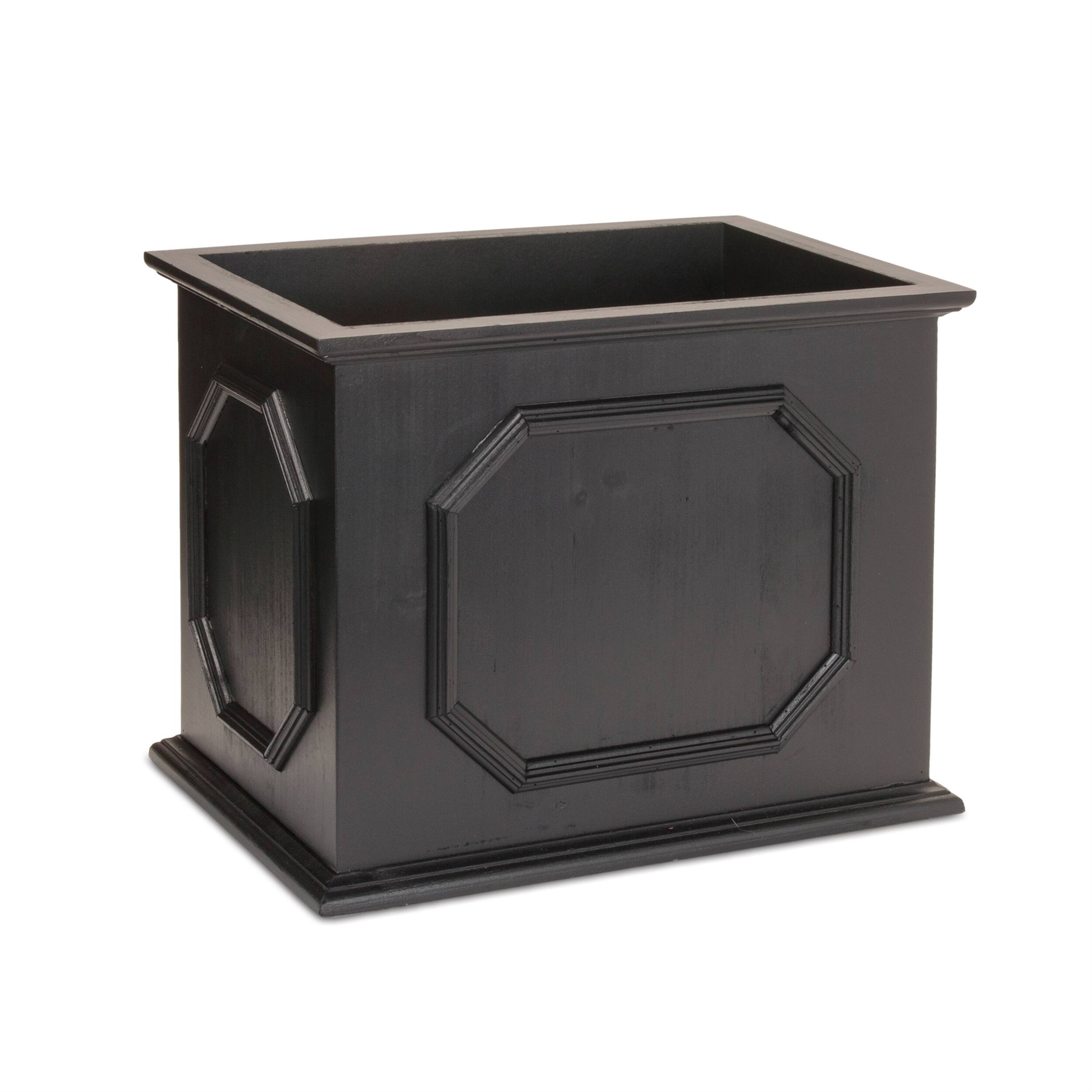 Left. BreeBe - Wooden Box Planter (Set of 3) - Black.