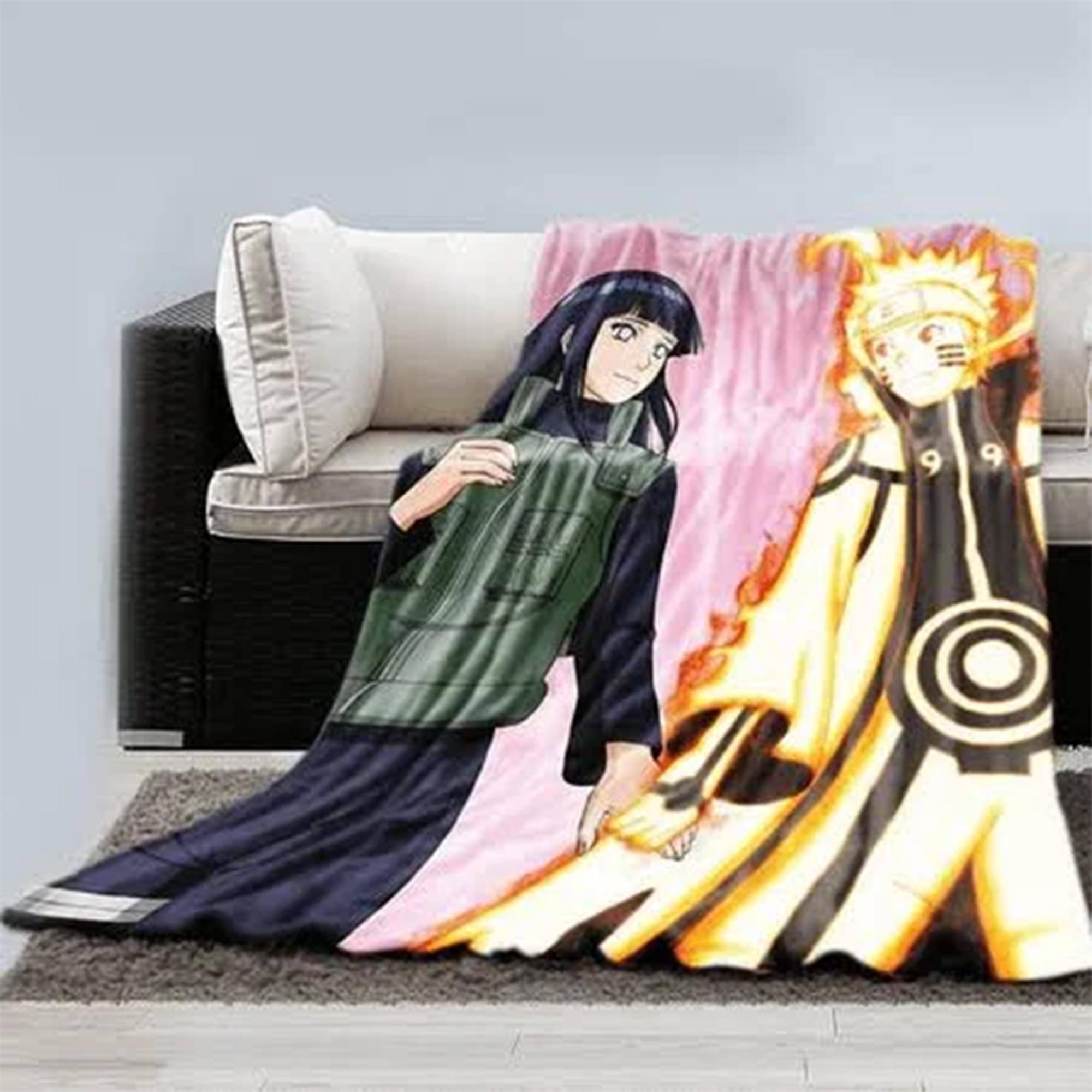 Alt View 3. Just Funky - Naruto Shippuden Hinata & Naruto Glitter Throw Blanket - Multi-Color.