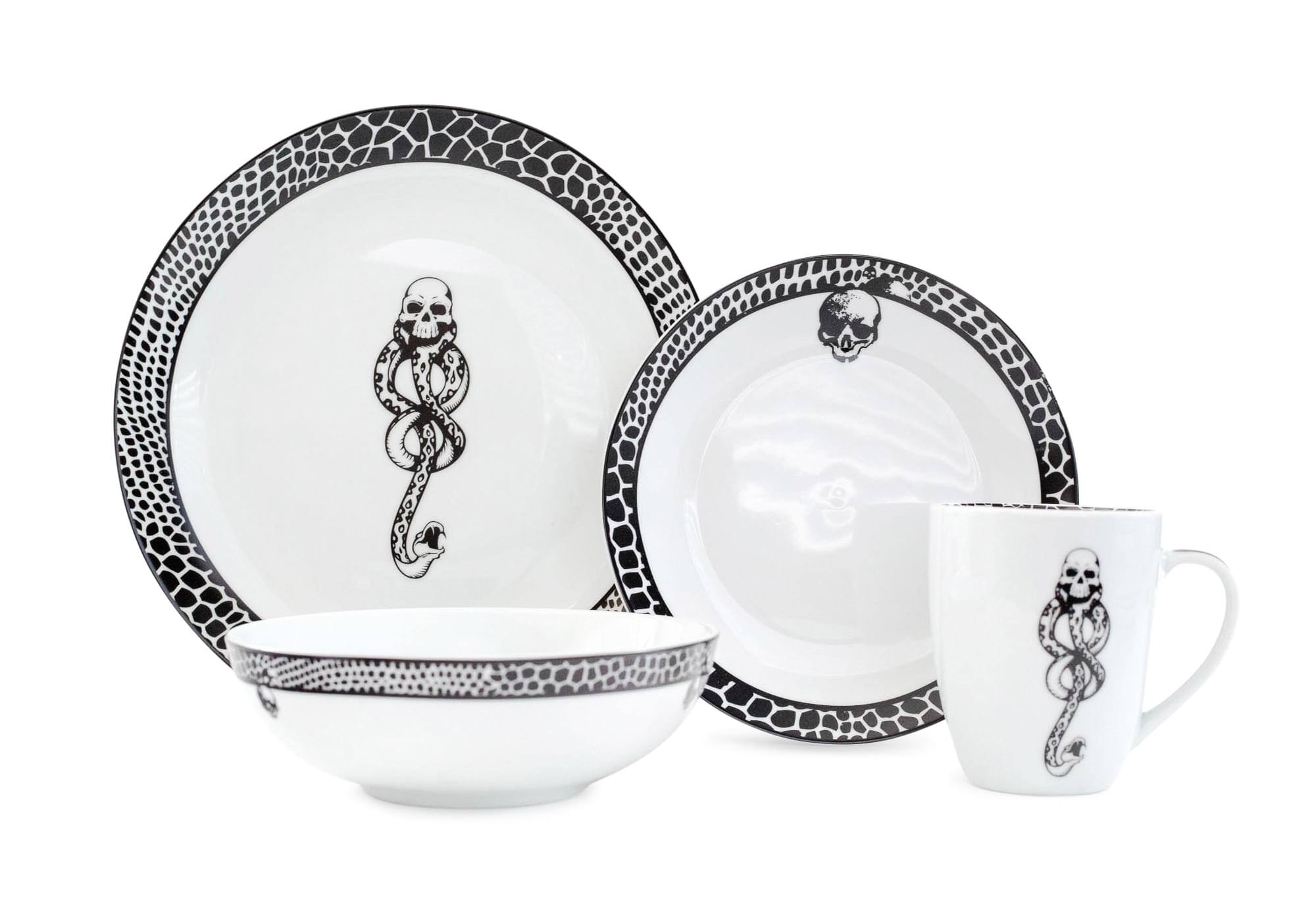 Alt View 1. Ukonic - Harry Potter Voldemort Death Eater Dinnerware Sets | 16-Piece Ceramic Dinner Set - White.