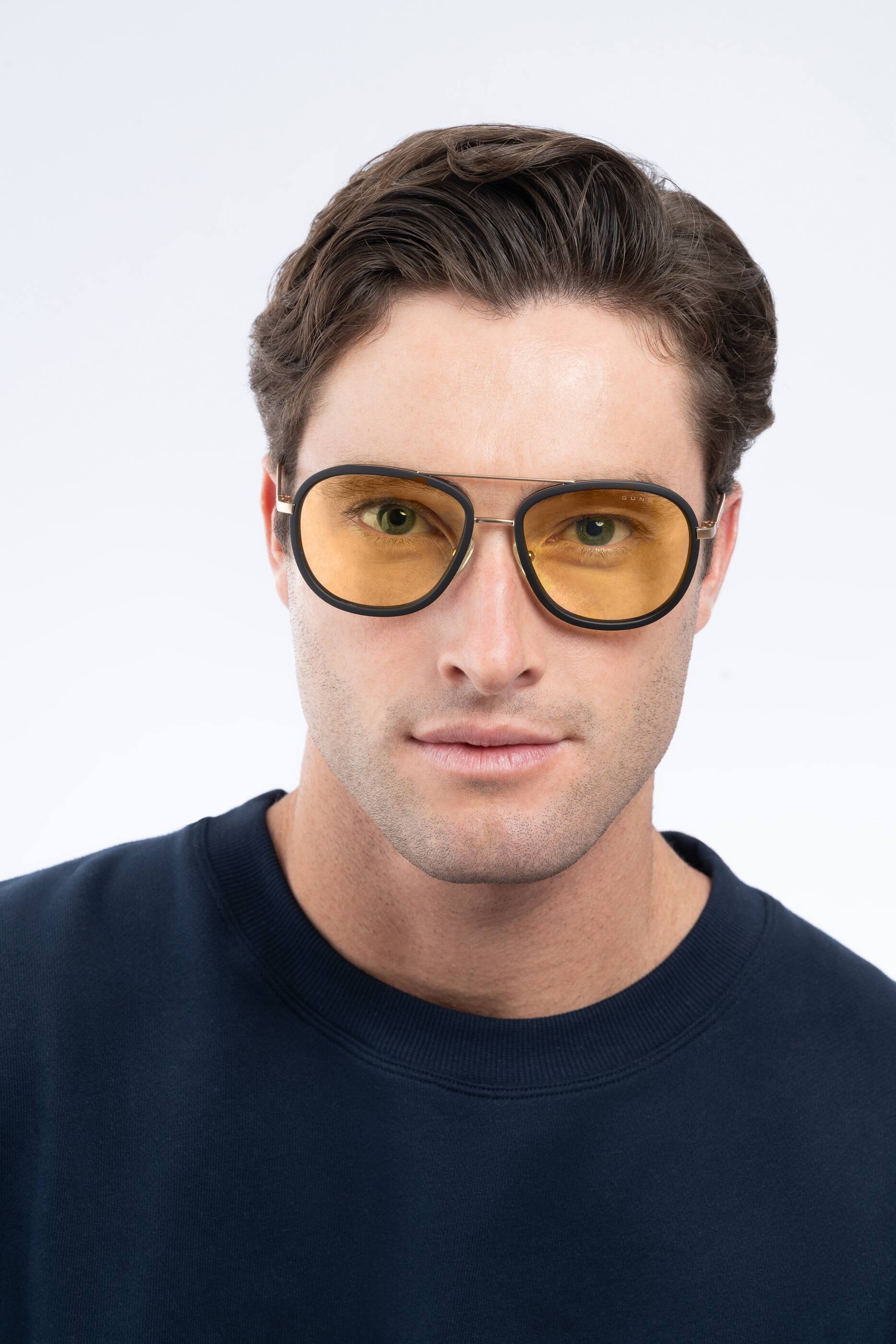 Alt View 1. GUNNAR - Dume Computer Glasses with Blue Light Reduction, Amber Lenses - Gold.