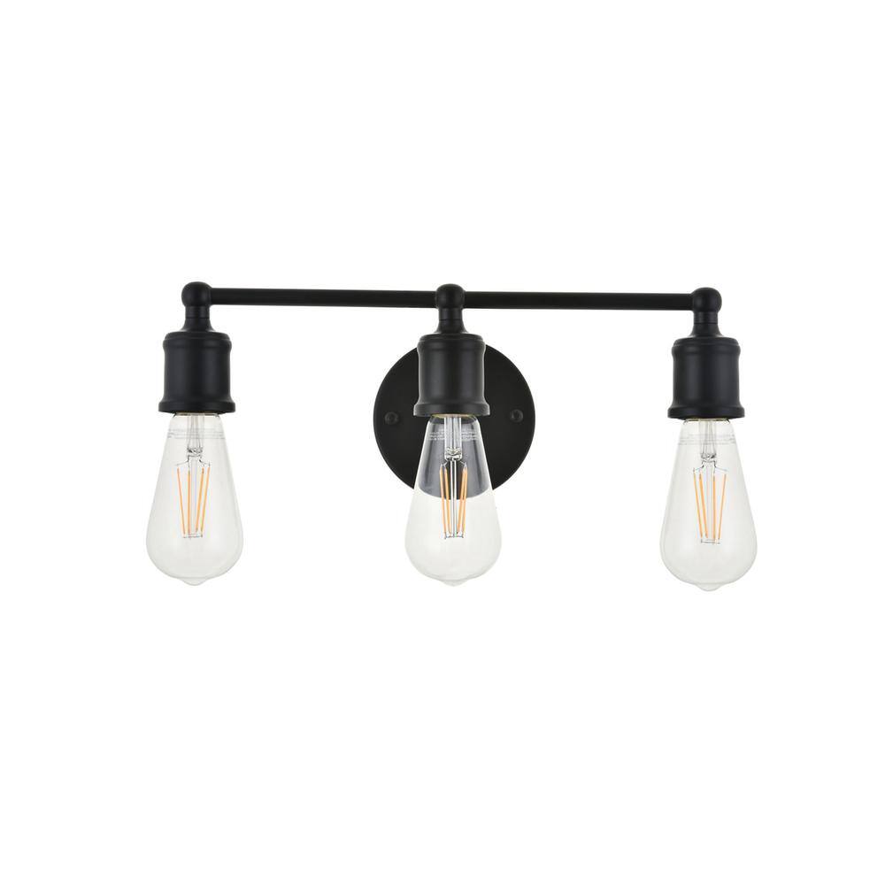 Alt View 8. Living District - Serif 3 light black Wall Sconce - Black.