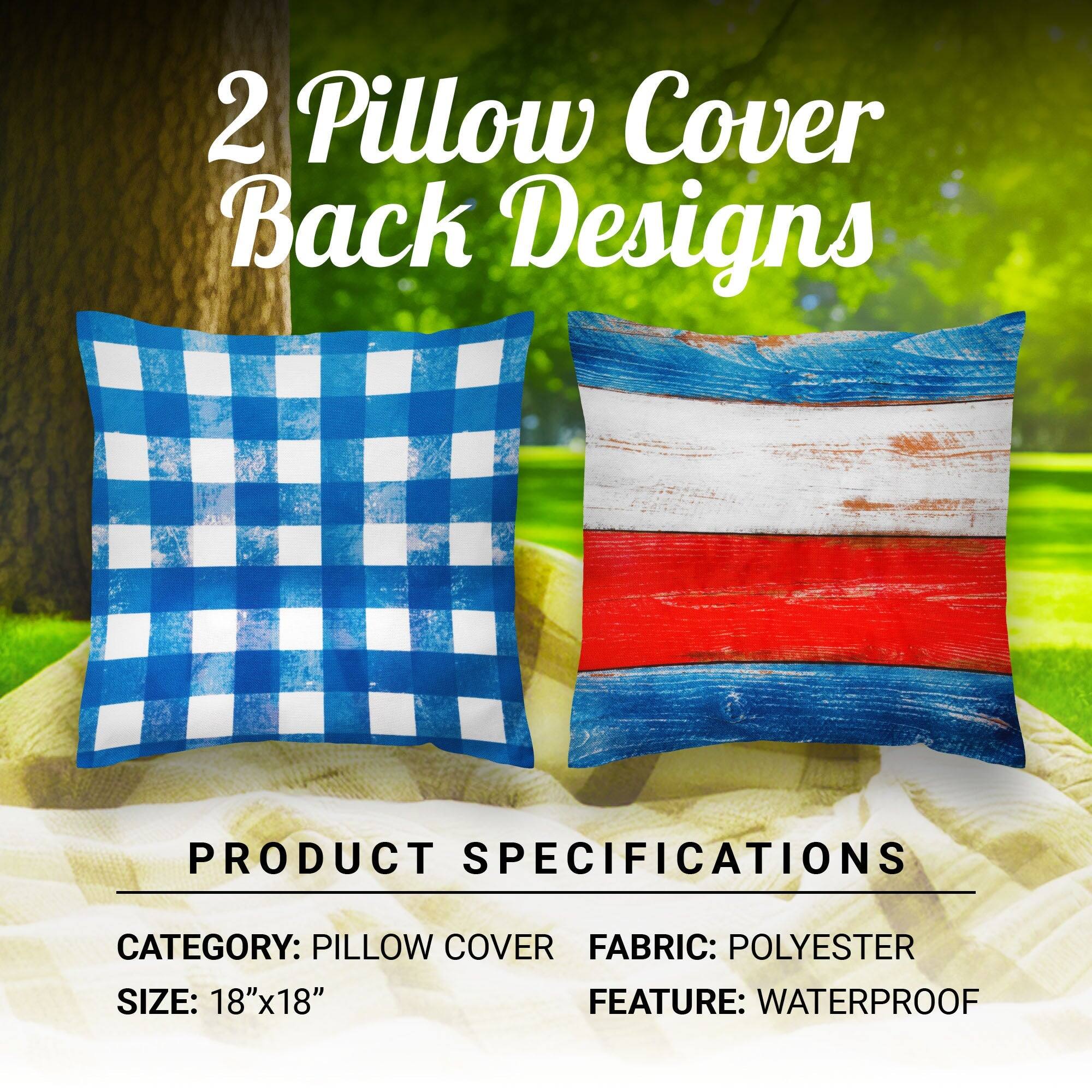 2 Pillow Cover Back Designs

PRODUCT SPECIFICATIONS

CATEGORY: PILLOW COVER  
FABRIC: POLYESTER  
SIZE: 18"x18"  
FEATURE: WATERPROOF