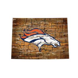 Fan Creations - 23.5" x 23.5" Distressed State with Logo Sign - Multicolor