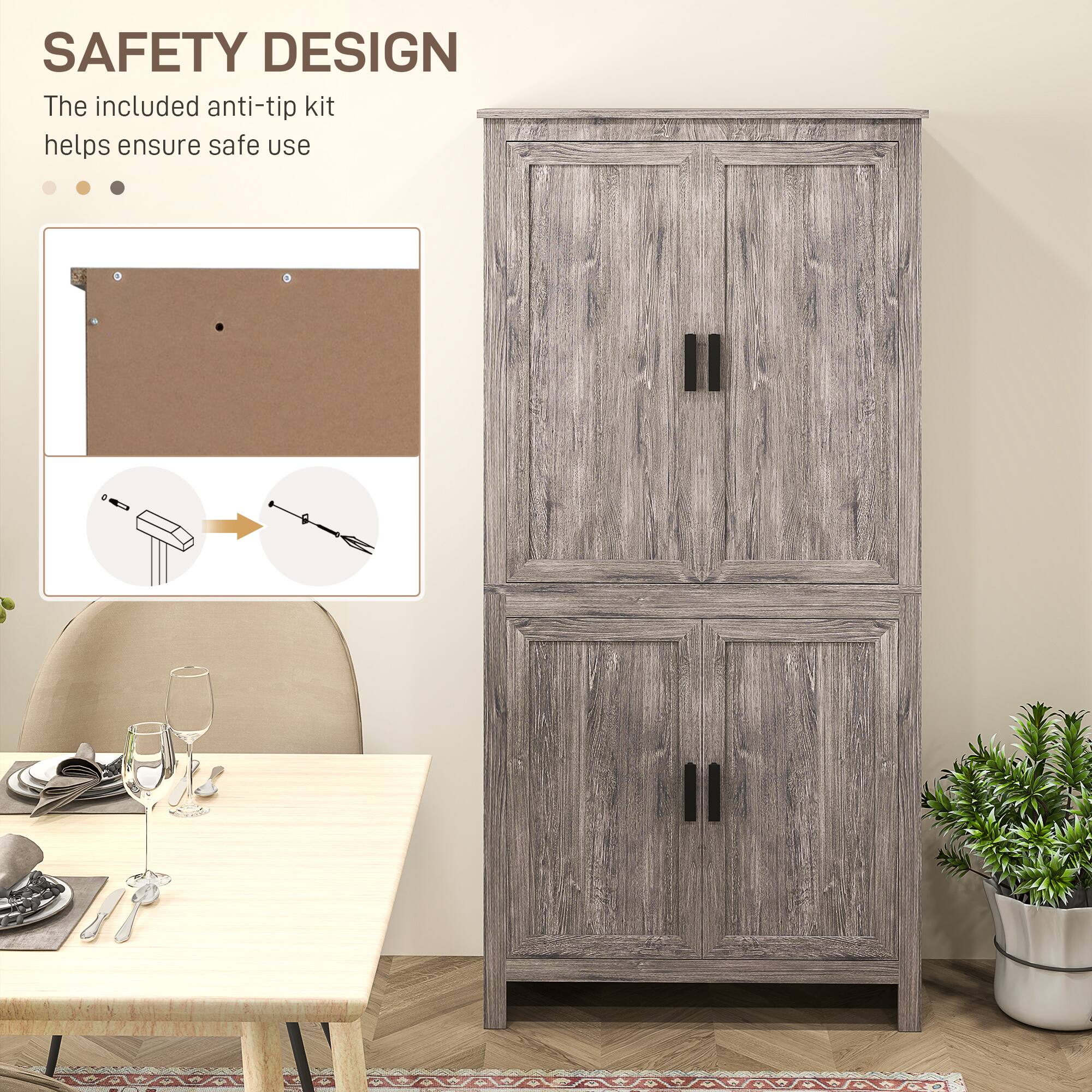 SAFETY DESIGN
The included anti-tip kit helps ensure safe use