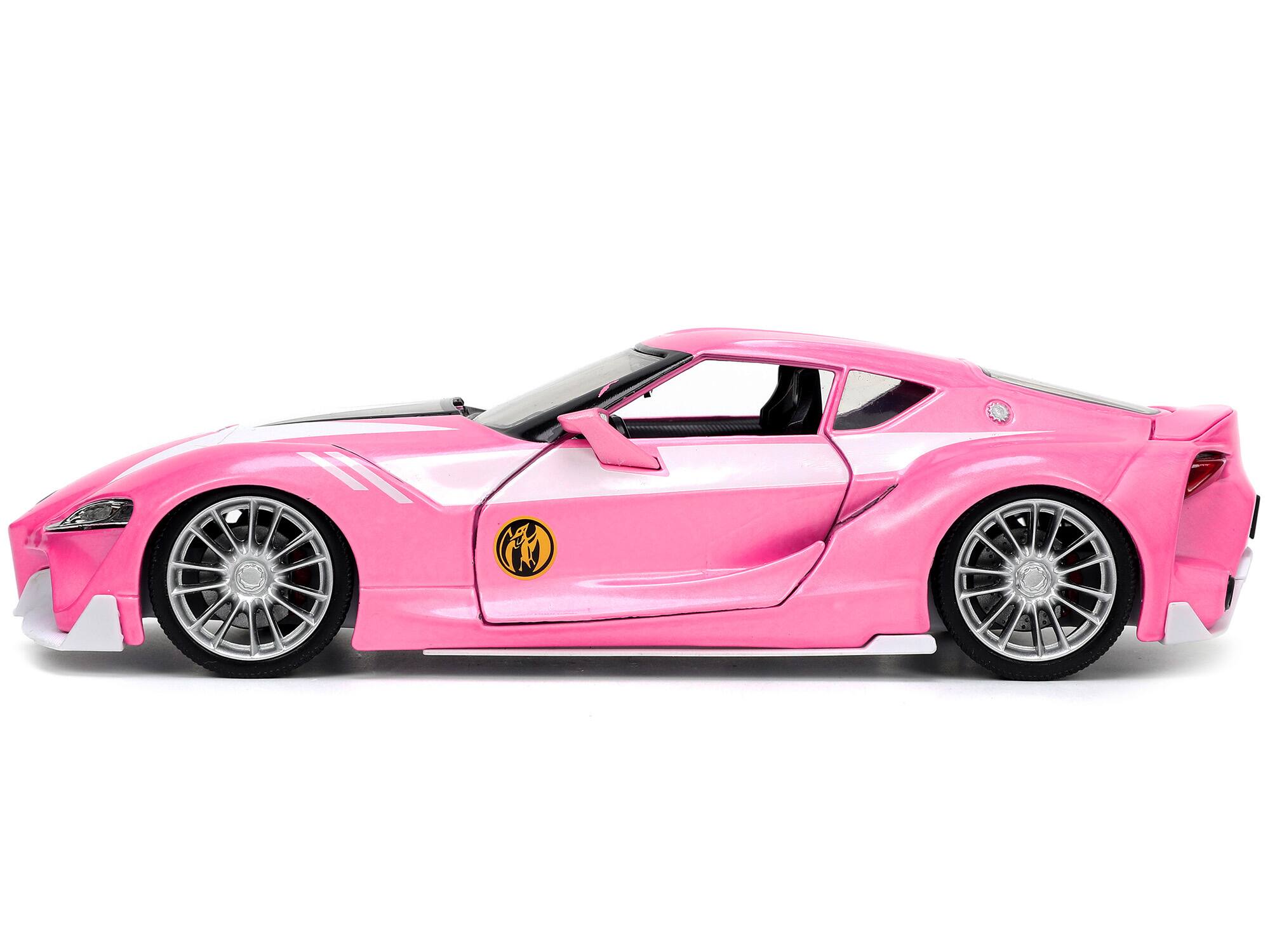 Alt View 2. Jada - Toyota FT-1 Concept Pink Met. & Pink Ranger Figurine "Power Rangers" "Hollywood Rides" 1/24 Model Car by Jada.