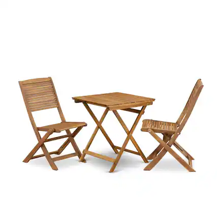 Front. East West Furniture - 3 Piece Outdoor Bistro Set - Brown.