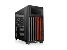 Thermaltake - TR300 WS; 6.0" LCD; Wood Trim; Mid Tower; 1x120mm Fan; ATX/mATX/mITX; 360mm Rad; 410mm GPU; Black - Black