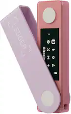The text on the image reads "LEDGER" and "Bitcoin."