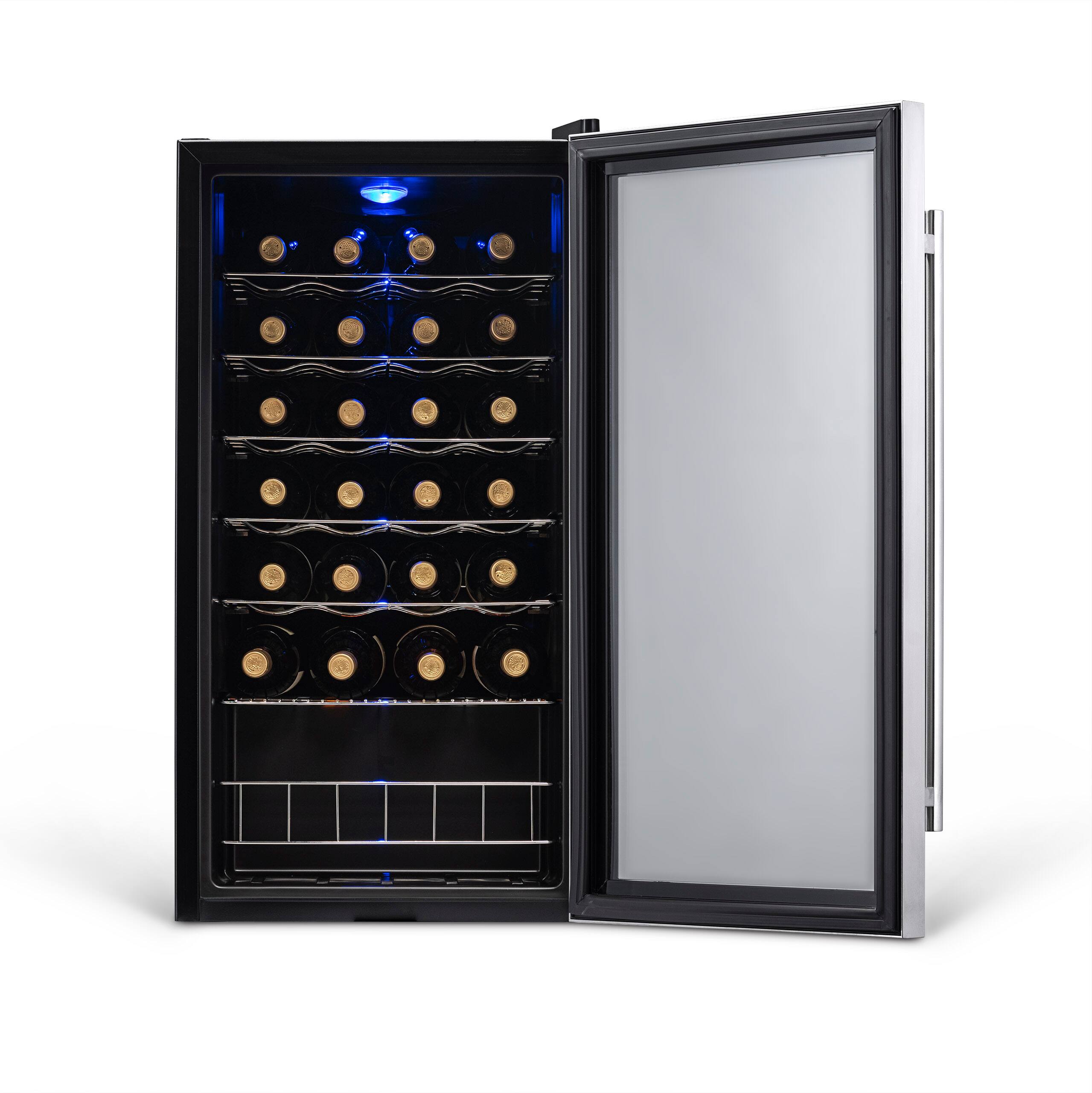 Alt View 10. NewAir - 27-Bottle Wine Fridge with Adjustable Chrome Racks and Exterior Digital Thermostat - Stainless Steel.